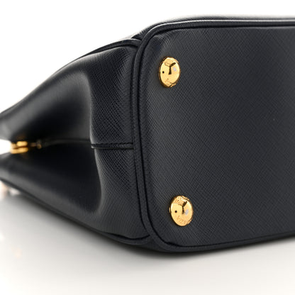 Prada Saffiano Mini Galleria Double Zip Tote Baltico 7 of 8