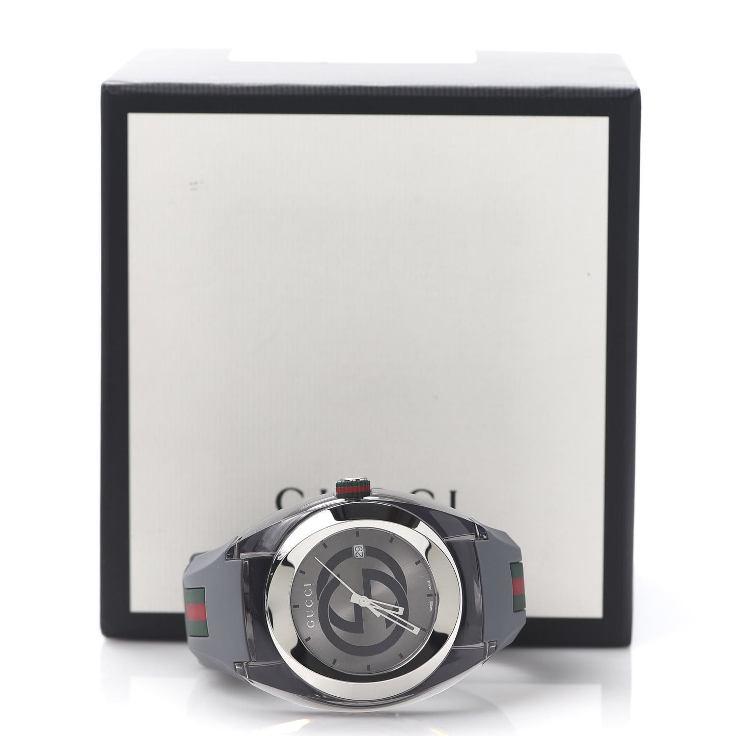 Stainless Steel Rubber 46mm Sync Web Quartz Watch Grey