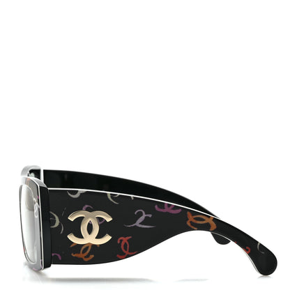 Chanel Acetate CC Logo Square Sunglasses 71628 Black Multicolor 3 of 8