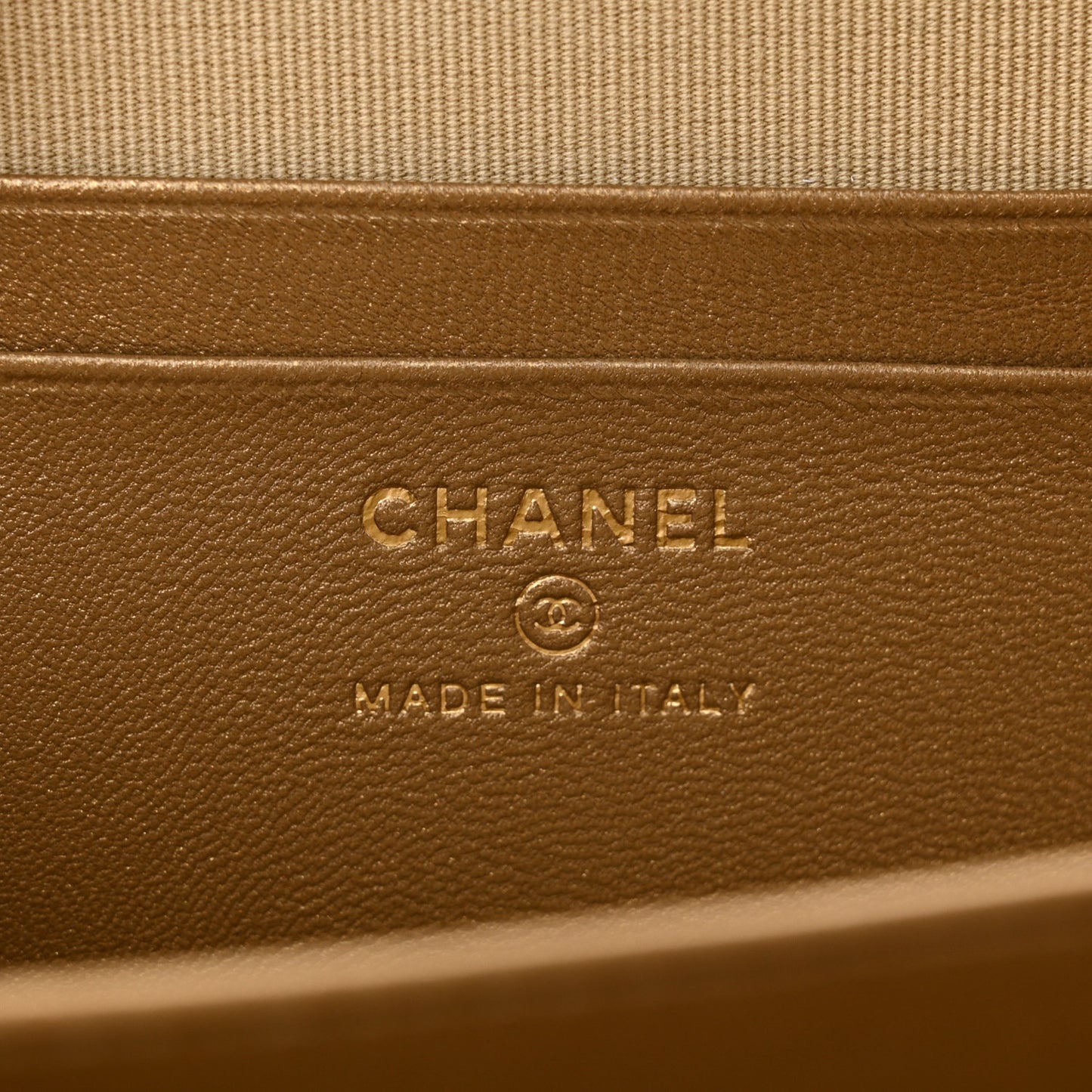 Lambskin Quilted CC Pearl Crush Camera Case Light Beige