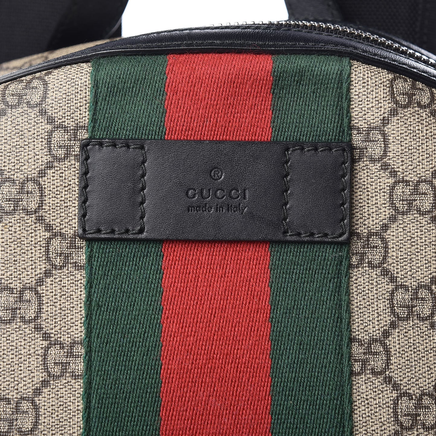 GG Supreme Monogram Web Dome Backpack Black