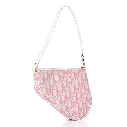 Christian Dior Monogram Mini Saddle Pochette Pink 3 of 9