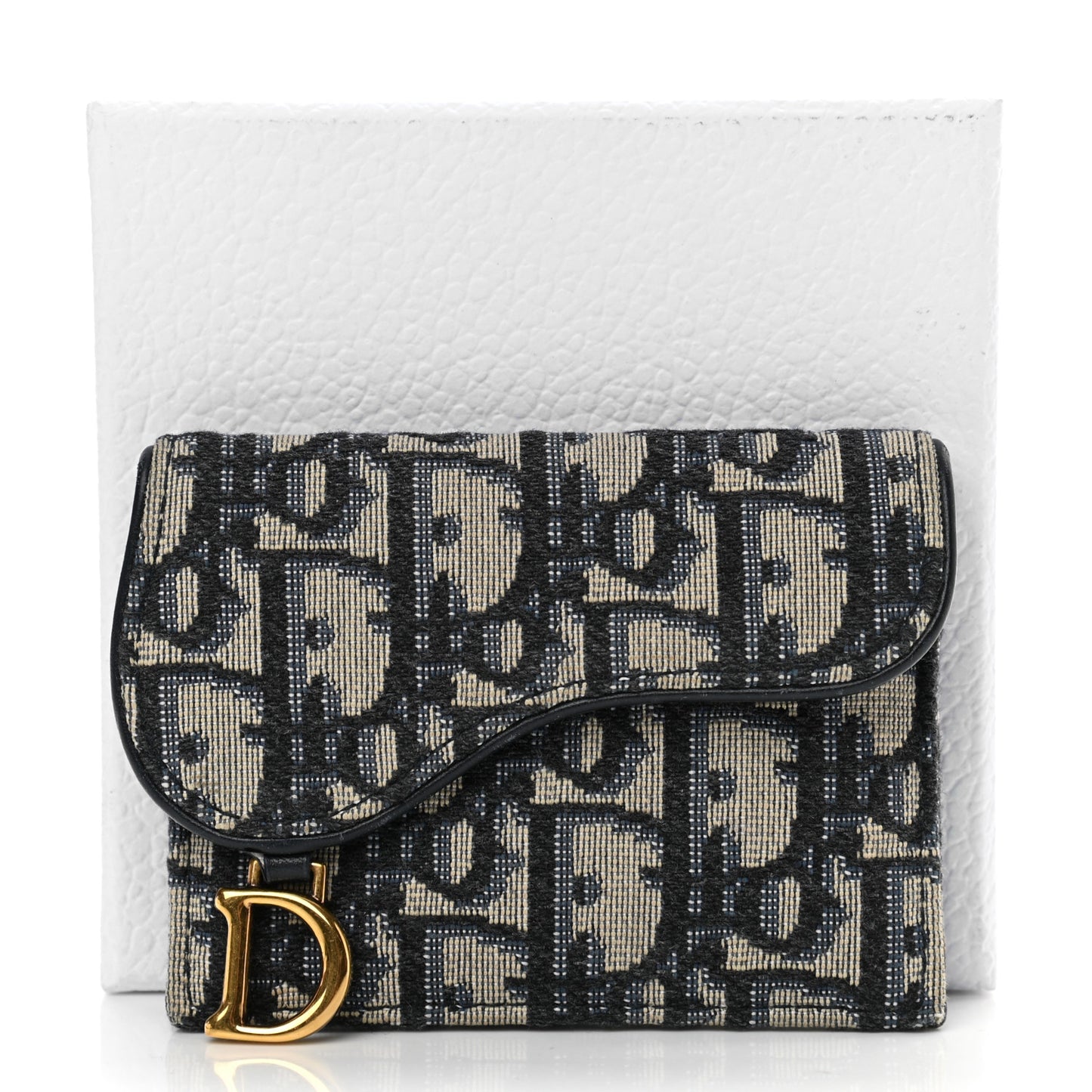 Oblique Saddle Card Holder Blue