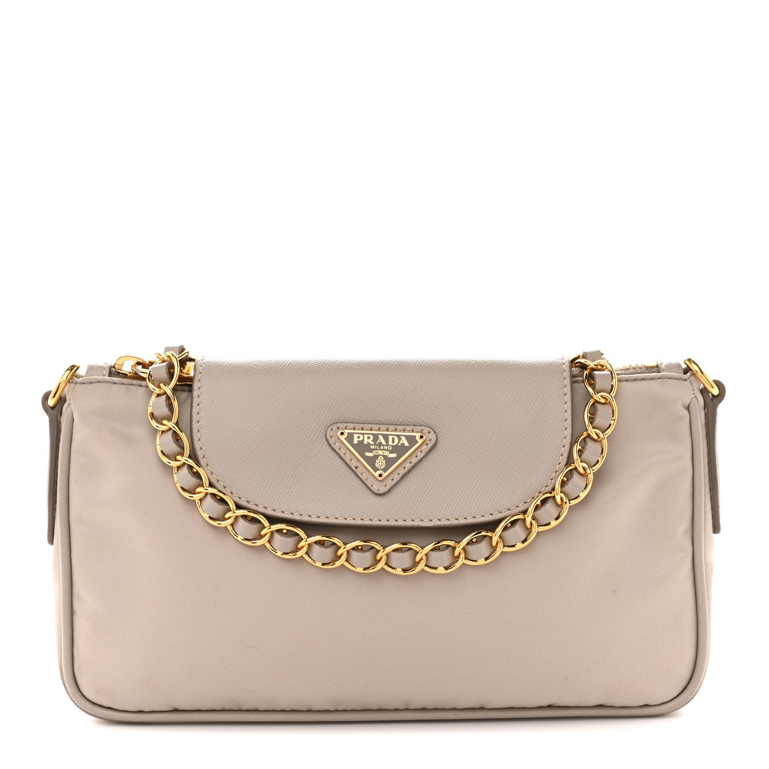 Prada Tessuto Nylon Saffiano Crossbody Bag Pomice 1 of 12
