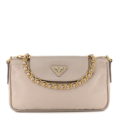Prada Tessuto Nylon Saffiano Crossbody Bag Pomice 1 of 12