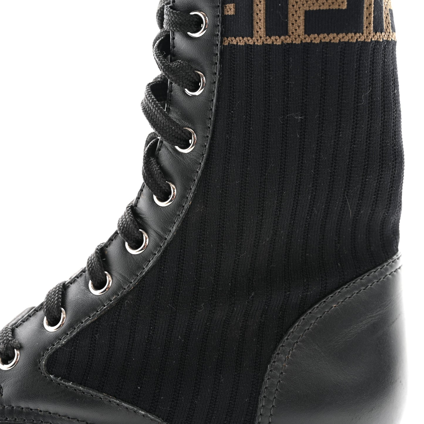 Calfskin Stretch Fabric Rockoko Biker Boots 37 Tobacco Black Marino