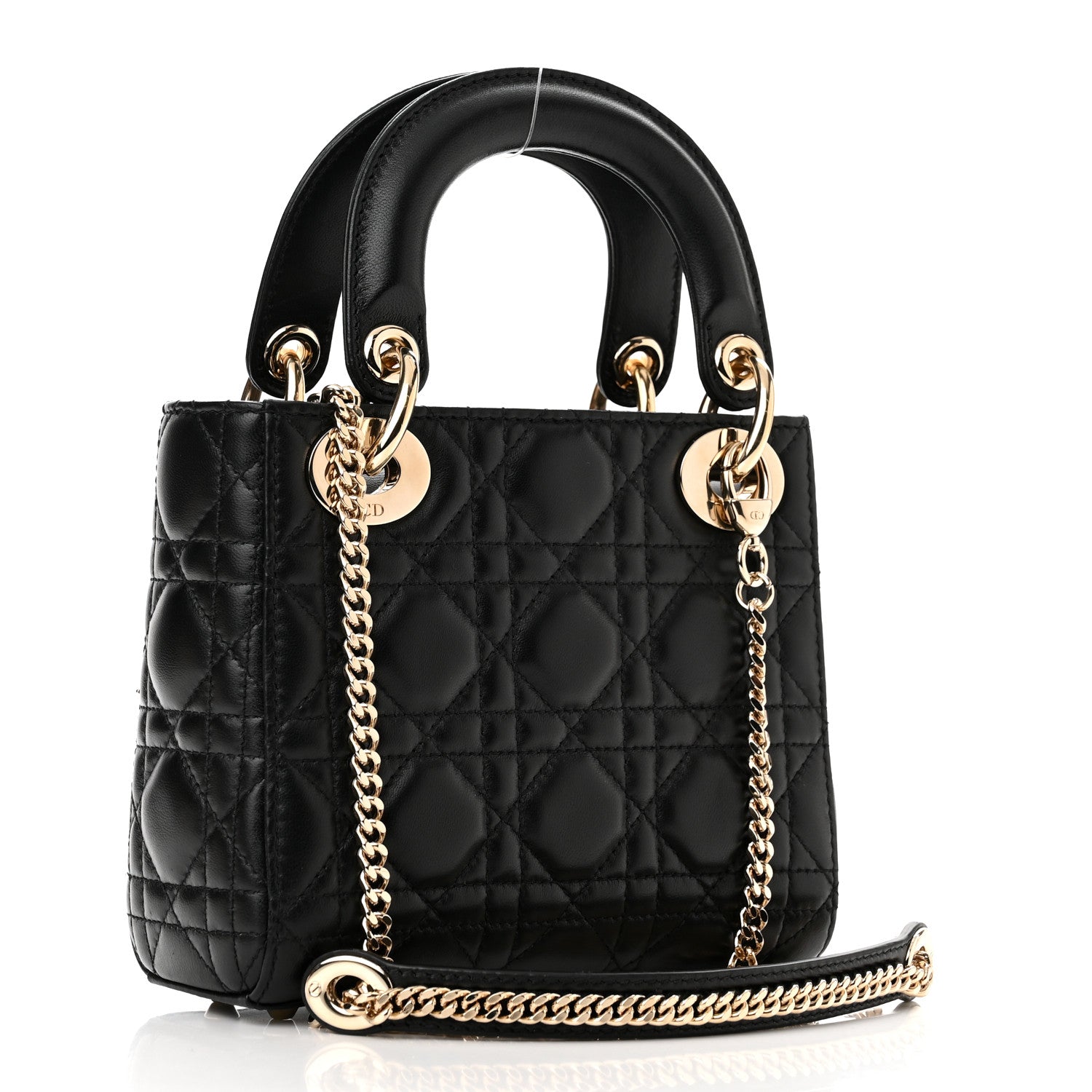 Christian Dior Lambskin Cannage Mini Lady Dior Black 3 of 10
