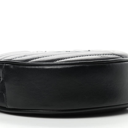 Saint Laurent Calfskin Matelasse Chevron Round Vinyle Camera Bag Black 9 of 10