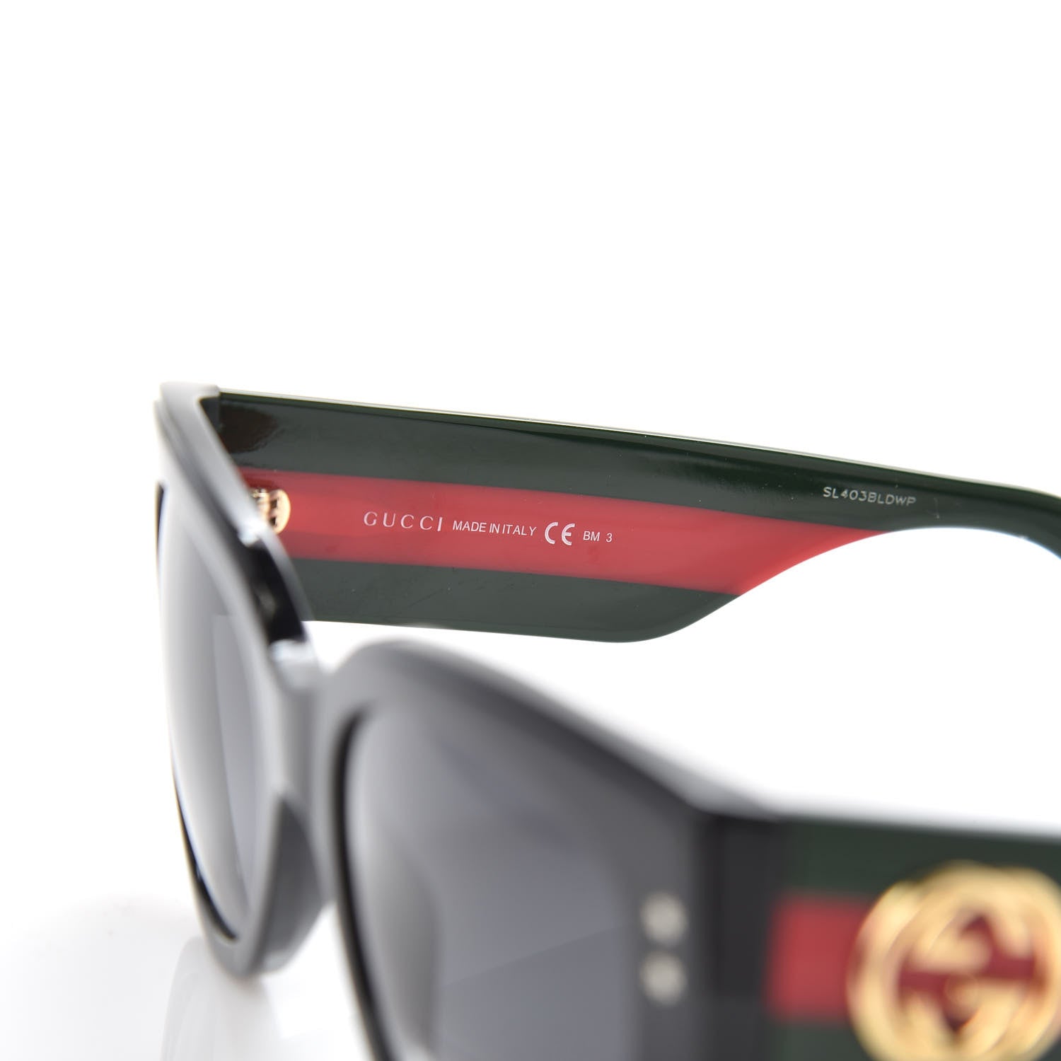 Gucci Acetate Oversized Rectangle Frame Web Sunglasses GG3864/S Black 5 of 7