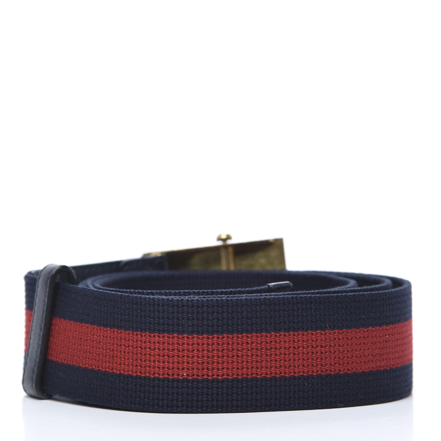 Gucci Feline Buckle Web Belt 105 42 Blue Red 2 of 3