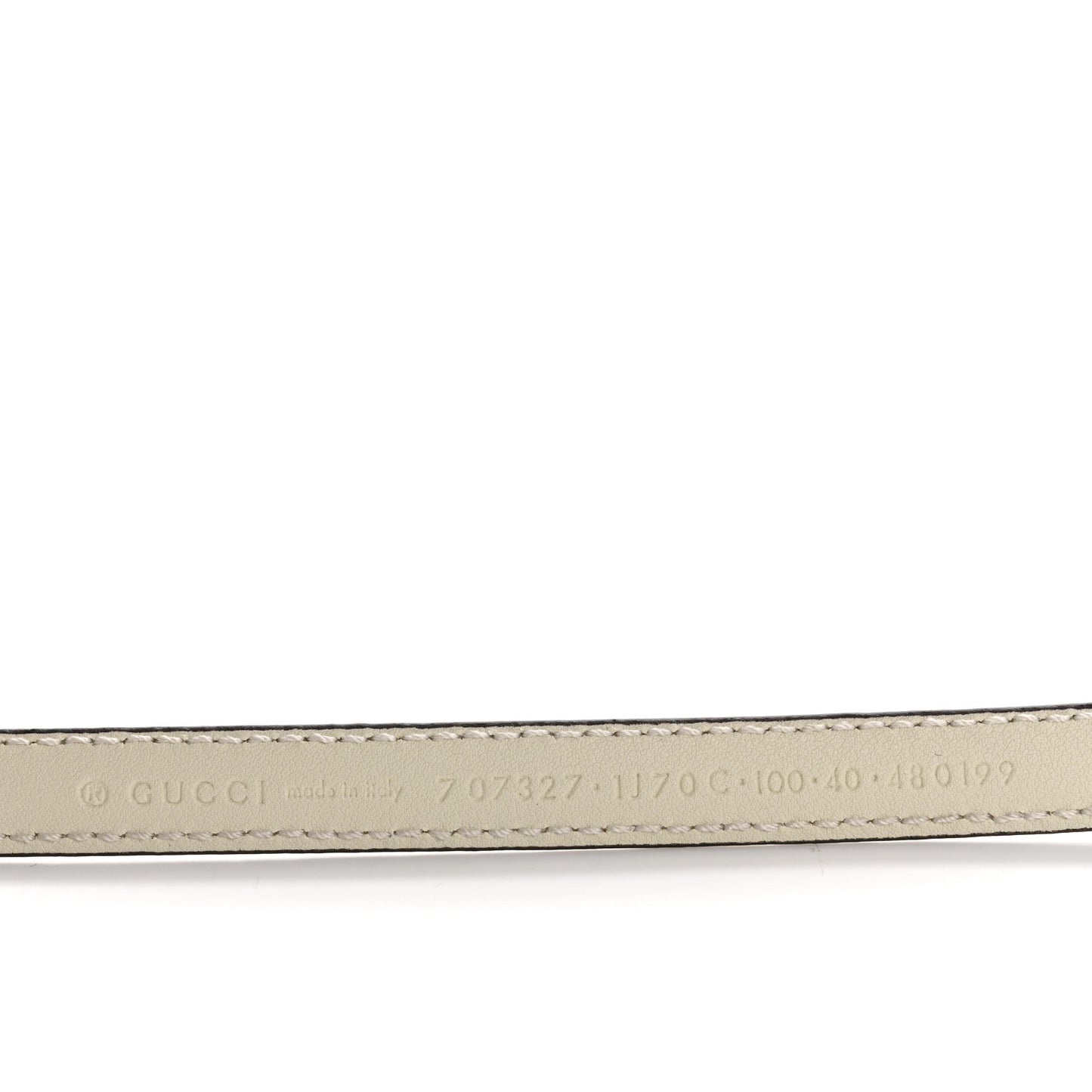 Patent Double G Thin Belt 100 40 Mystic White