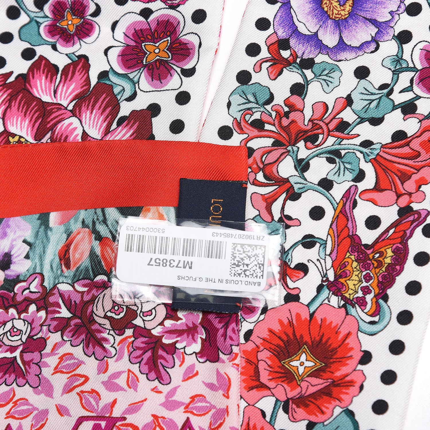 Louis Vuitton Silk Louis In The Garden Bandeau Fuchsia 4 of 4