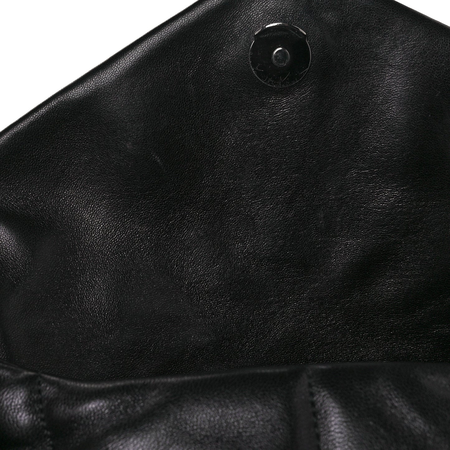 Lambskin Quilted Small Loulou Puffer Monogram Chain Satchel Black