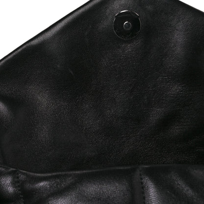 Saint Laurent Lambskin Quilted Small Loulou Puffer Monogram Chain Satchel Black 10 of 10