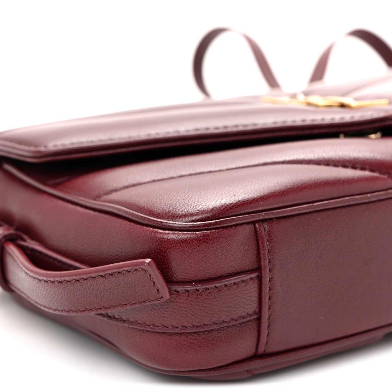 Saint Laurent Lambskin Quilted Monogram Toy Loulou Crossbody Bag  Rouge Cabernet 8 of 9