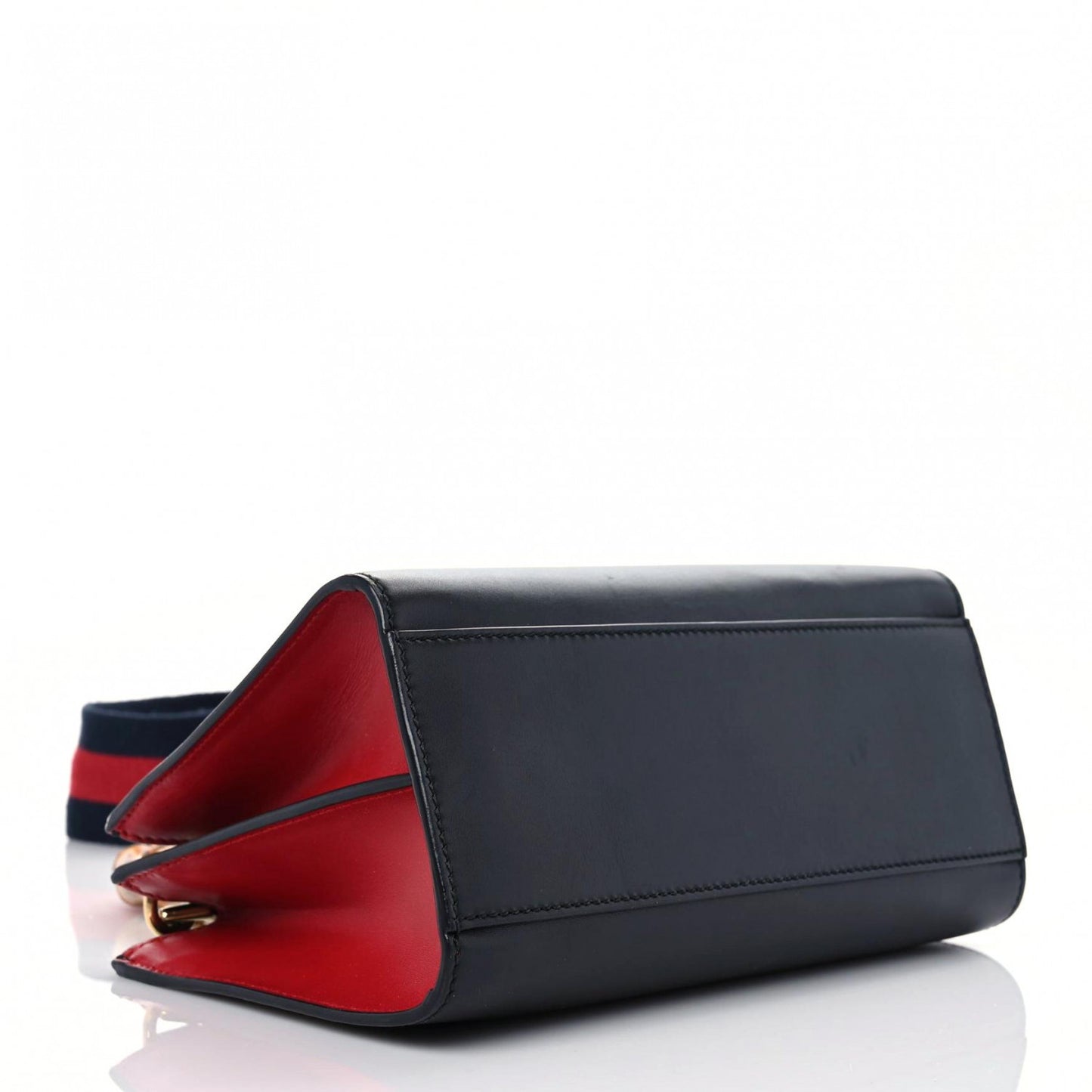 Nappa Bamboo Web Mini Nymphaea Top Handle Bag Black
