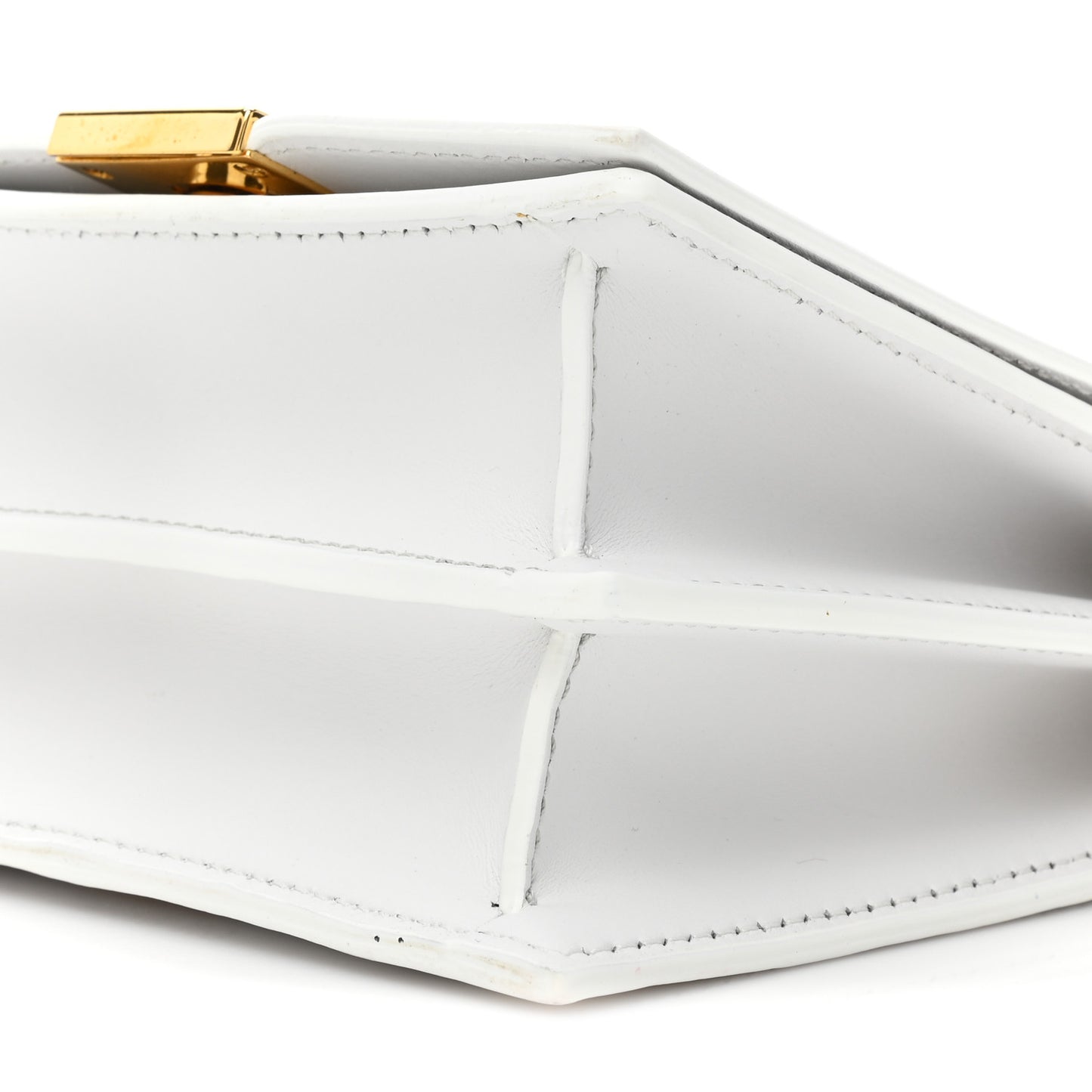 Calfskin Diag Binder Flap Bag White
