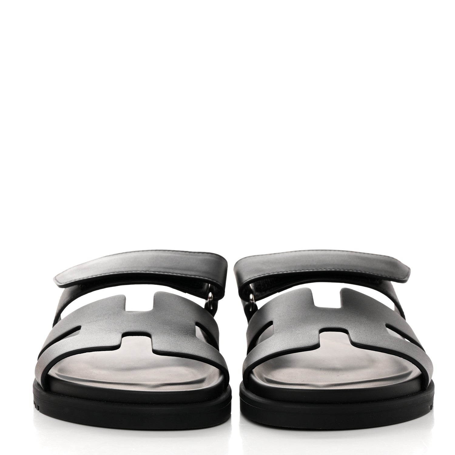 Hermes Calfskin Womens Chypre Sandals 37 Black 2 of 9