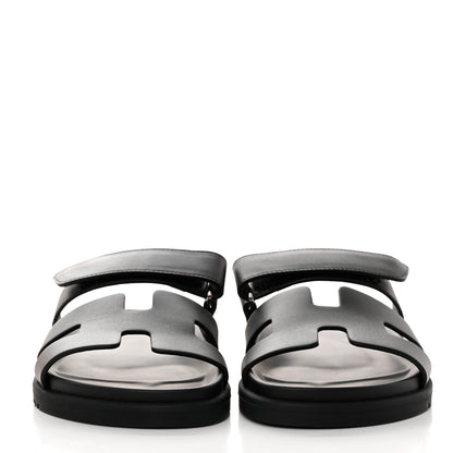 Hermes Calfskin Womens Chypre Sandals 37 Black 2 of 9