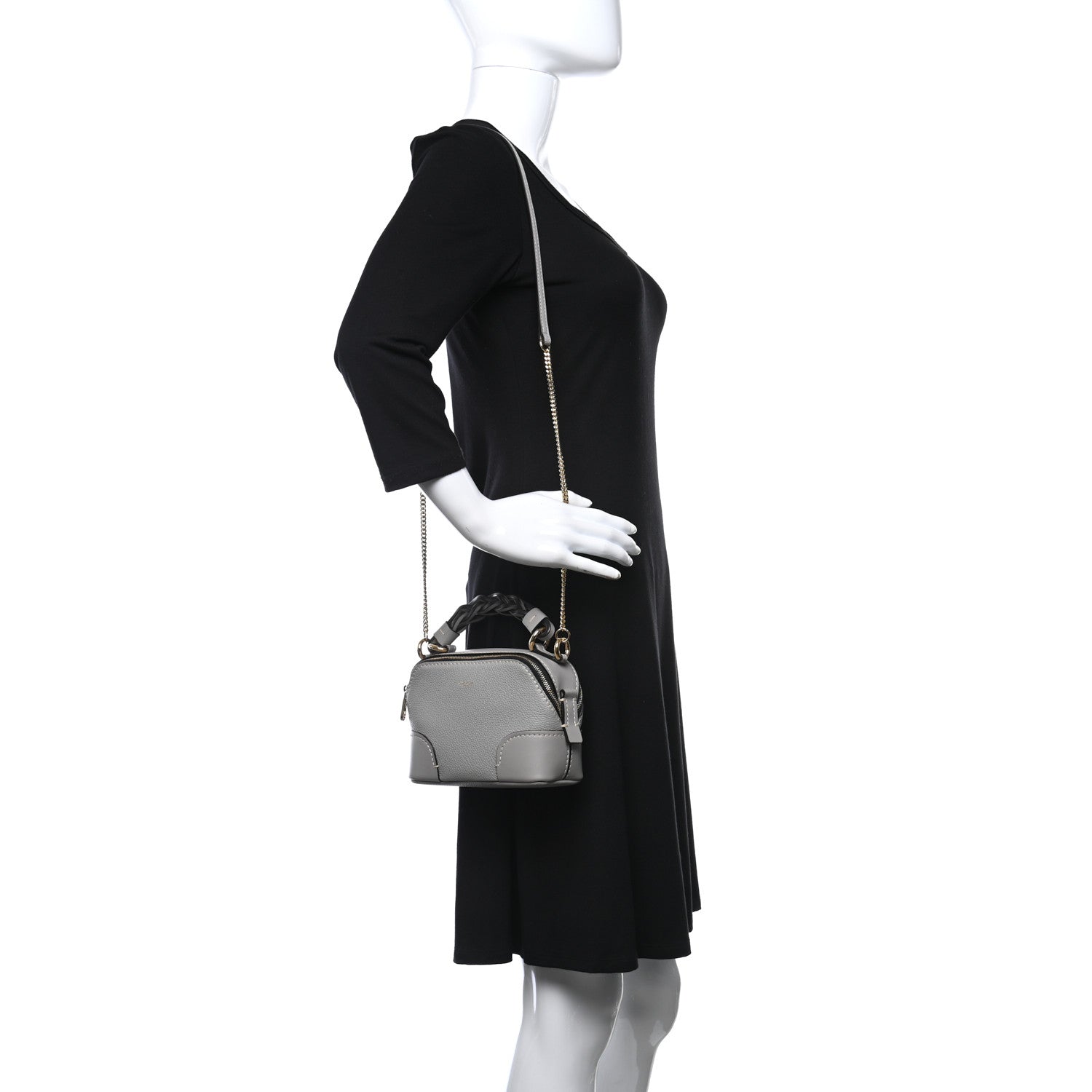 Chloe Calfskin Mini Daria Chain Bag Stormy Grey 2 of 8