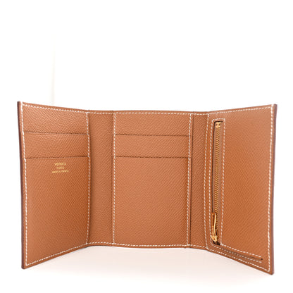 Hermes Epsom Tri-Fold Compact Bearn Wallet Gold 5 of 9