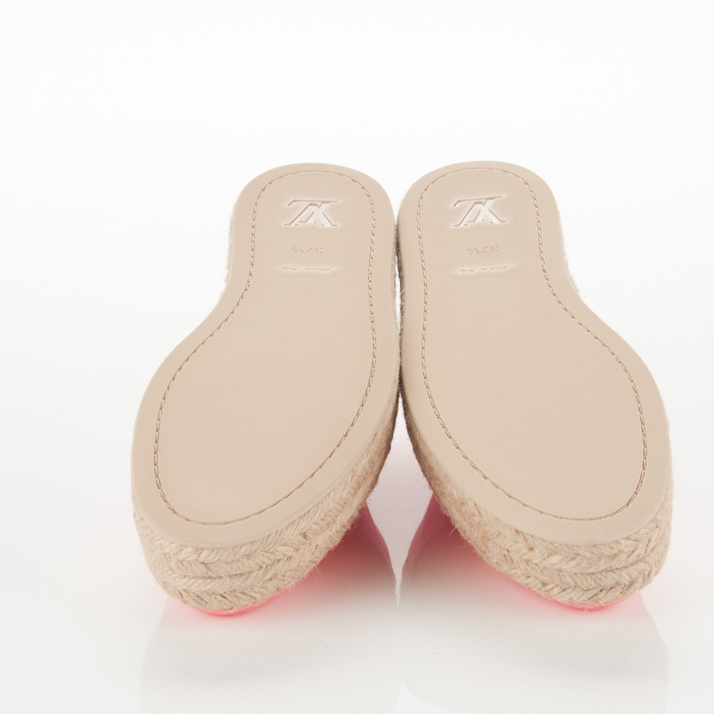Canvas Blue Shore Espadrille Flats 37.5 Corail