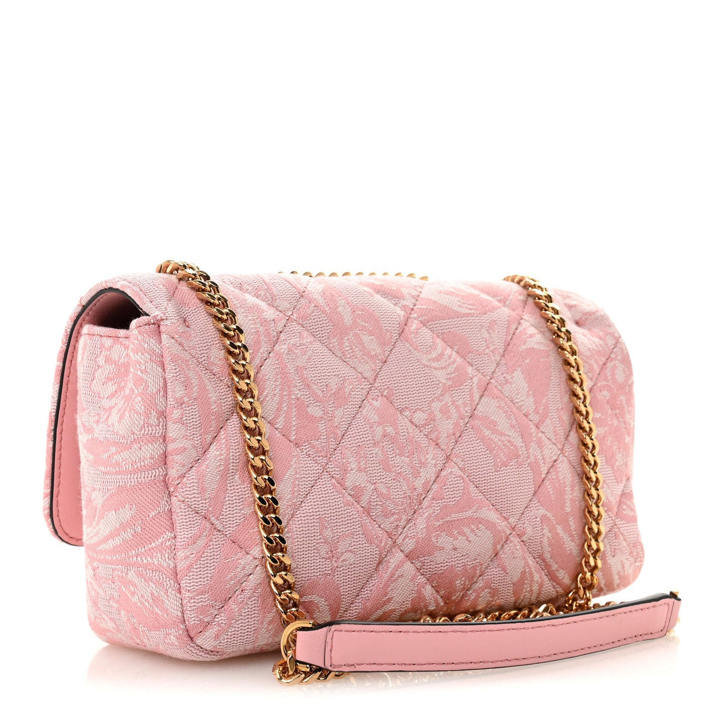 Baroque Jacquard Quilted Small Medusa Shoulder Bag Baby Pink