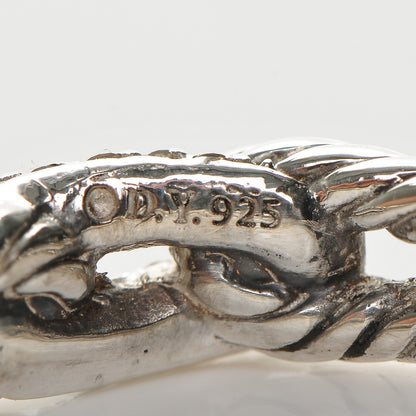 David Yurman Sterling Silver Diamond Petite Loop Ring 53.5 6.75 4 of 4