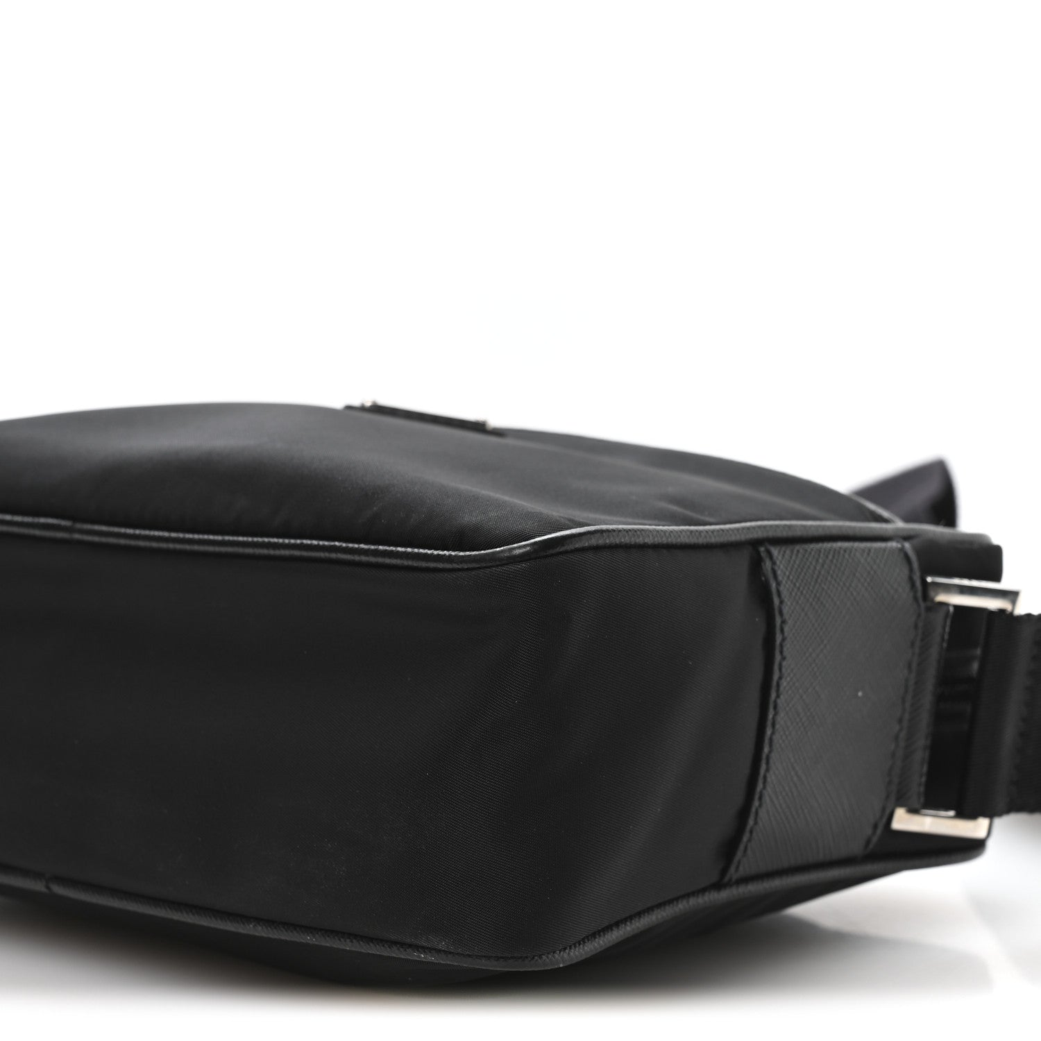 Prada Re-Nylon Vela Saffiano Pocket Double Zip Shoulder Bag Black 11 of 11