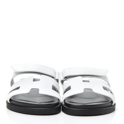 Hermes Calfskin Womens Chypre Sandals 40 White 3 of 7