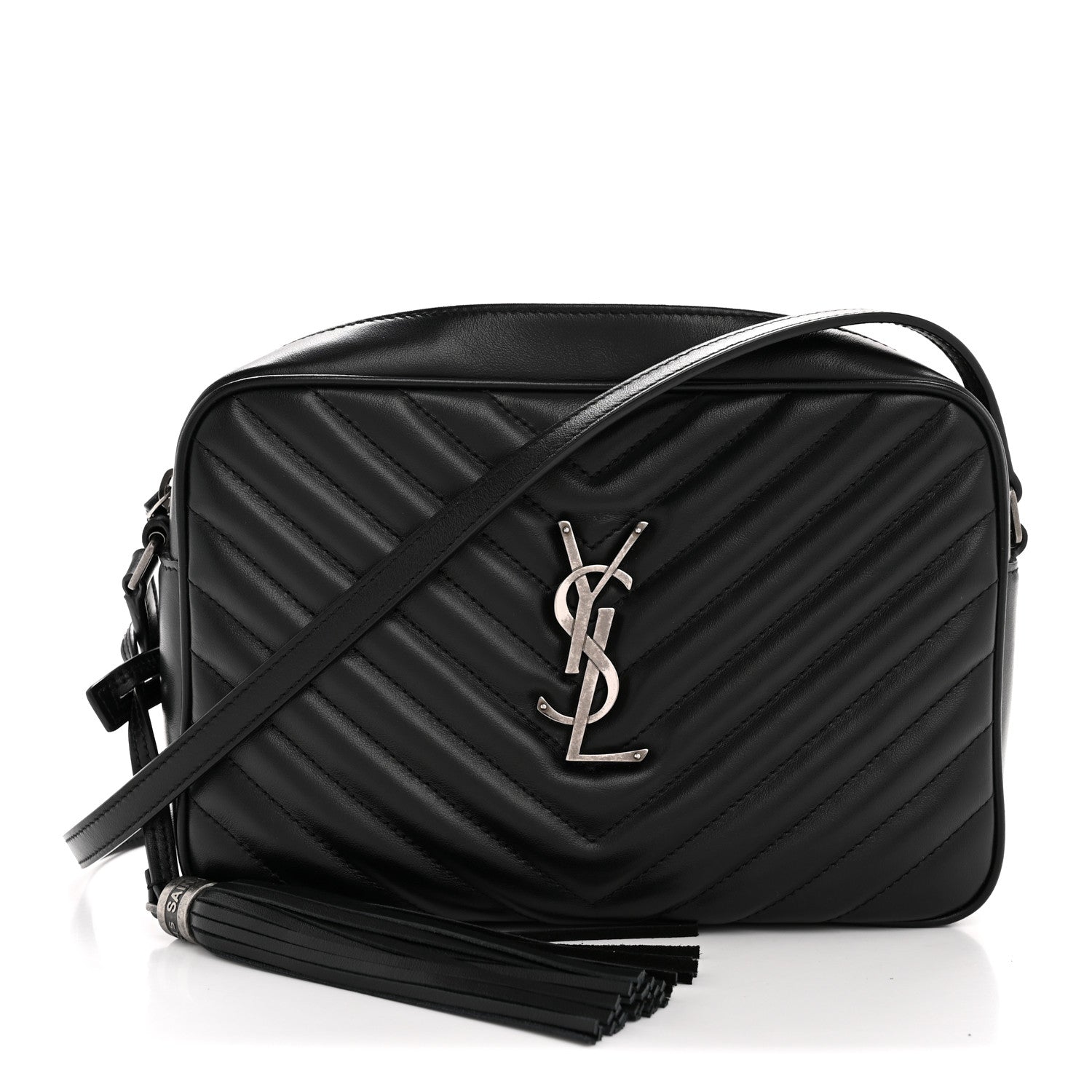 Saint Laurent Calfskin Matelasse Monogram Lou Camera Bag Black 1 of 12