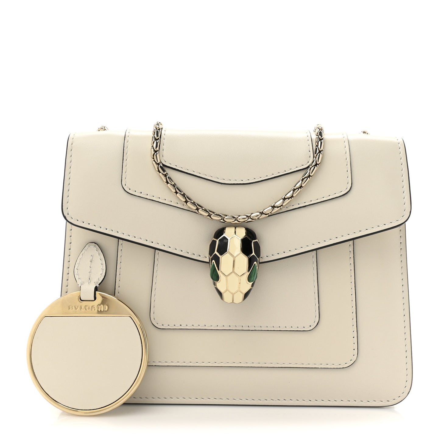 Calfskin Small Serpenti Forever Crossbody Bag White Agate