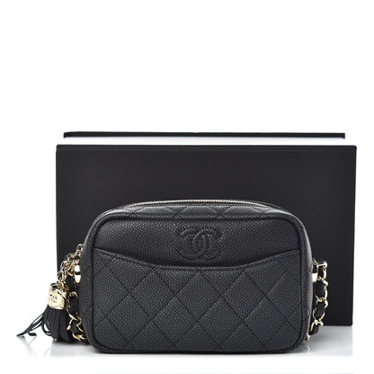 Chanel Iridescent Caviar Quilted Mini Coco Tassel Camera Case Black 8 of 8