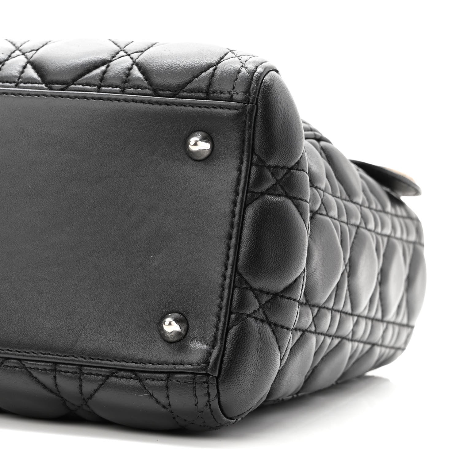 Christian Dior Lambskin Cannage Medium Lady Dior Black 10 of 10