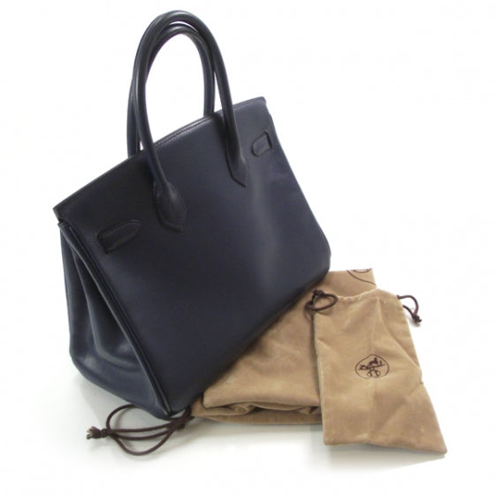 Hermes Swift Leather Birkin 30 Navy 3 of 12