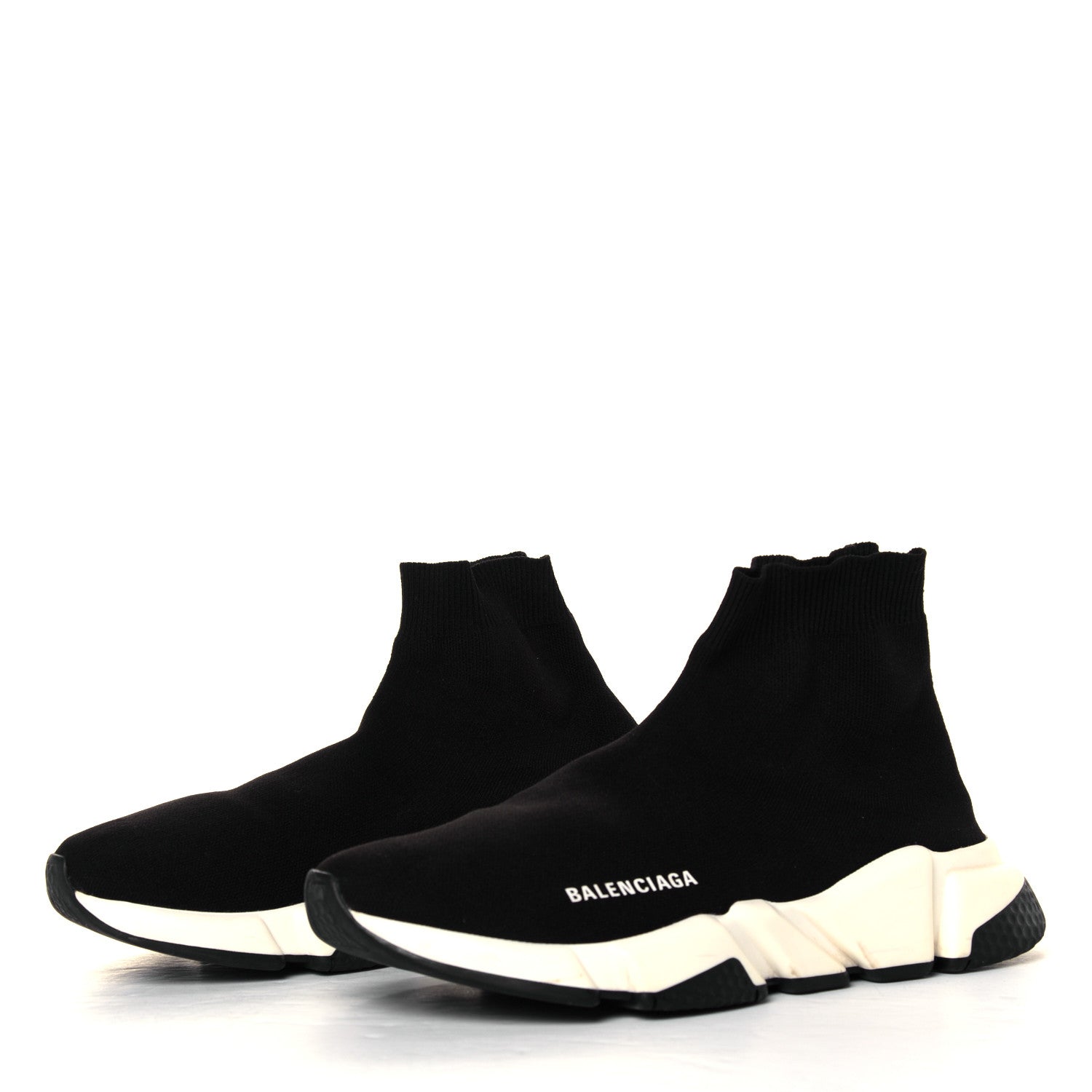 Balenciaga Neoprene Knit Womens Speed Sneakers 40 Black White 3 of 6