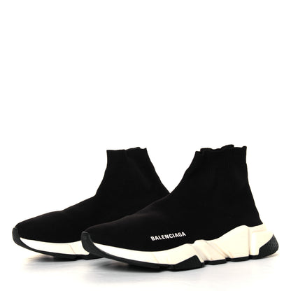 Balenciaga Neoprene Knit Womens Speed Sneakers 40 Black White 3 of 6