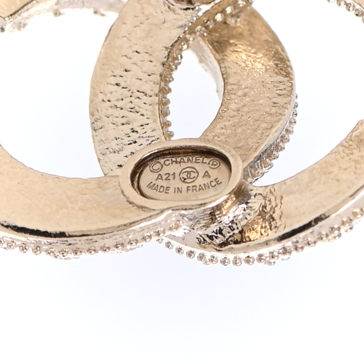 Pearl Crystal CC Earrings Gold