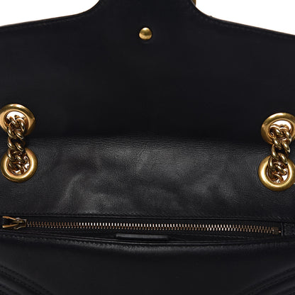 Gucci Calfskin Matelasse Small GG Marmont Shoulder Bag Black 13 of 16