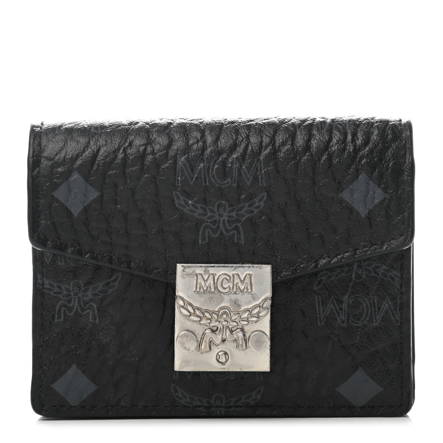 MCM Visetos Mini Accordion Card Wallet Black 1 of 6