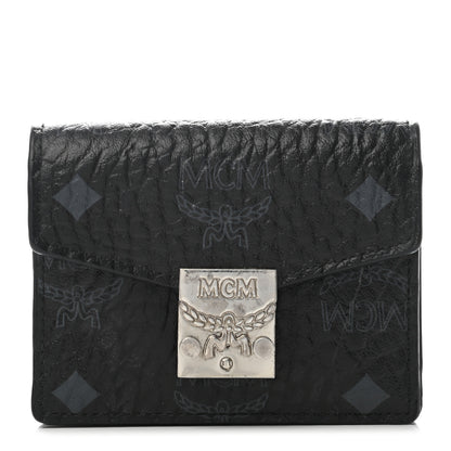 MCM Visetos Mini Accordion Card Wallet Black 1 of 6
