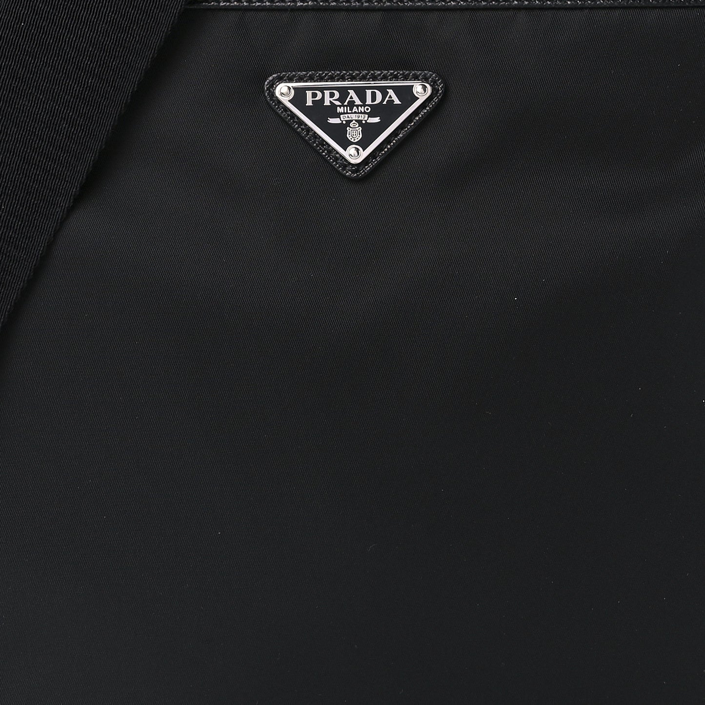Tessuto Nylon Saffiano Flat Messenger Bag Black