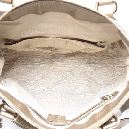 Gucci Metallic Cellarius Calfskin Small Soho Top Handle Satchel Golden Beige 4 of 11