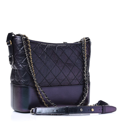 Chanel Iridescent Aged Calfskin Quilted Medium Gabrielle Hobo Black 2 of 17