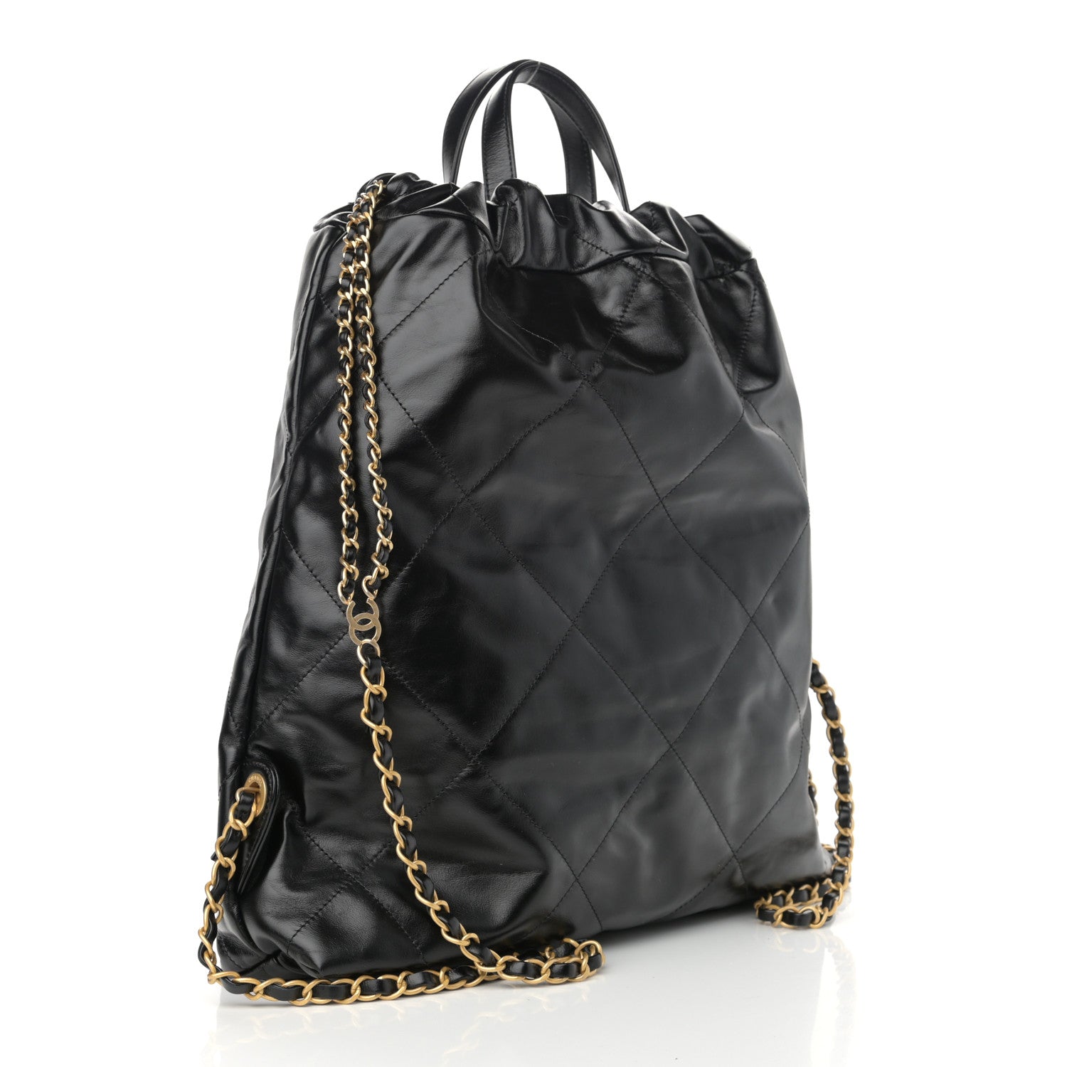 Chanel Shiny Calfskin Quilted Chanel 22 Backpack Black 2 of 9