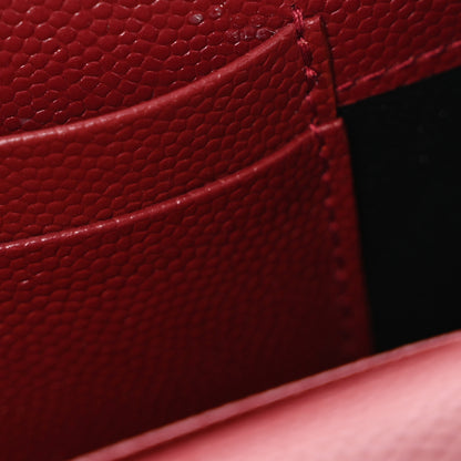 Saint Laurent Grain De Poudre Matelasse Chevron Small Monogram Envelope Wallet Opyum Red 8 of 11