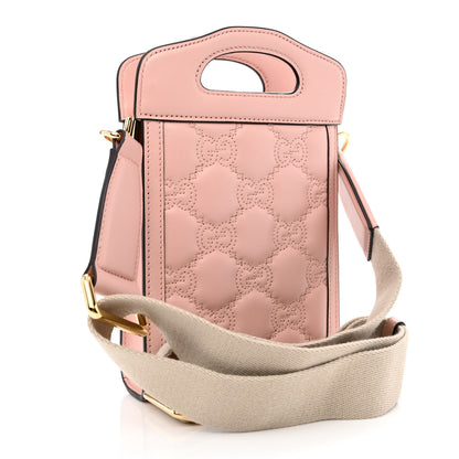Gucci Calfskin GG Matelasse Mini Top Slip Handle Crossbody Bag Perfect Pink Natural 3 of 10