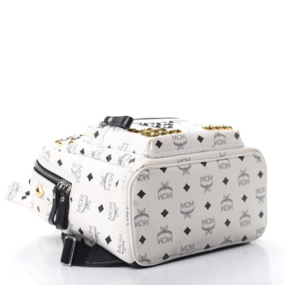 MCM Visetos Studded Small Stark M Backpack White 3 of 19