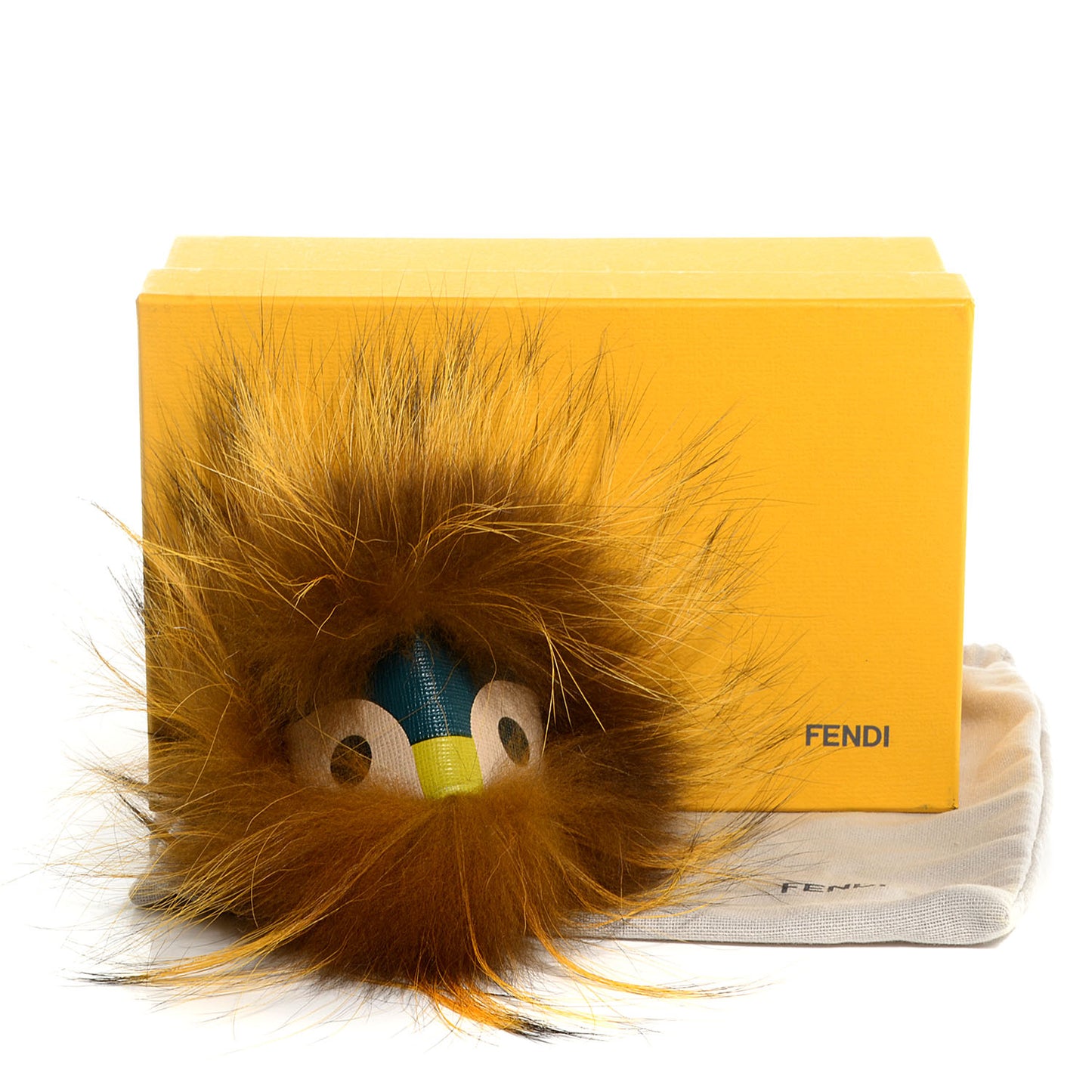 Fox Fur Vitello Lucy Junior Mini Monster Bag Bug Charm Ocean Multicolor Giallo