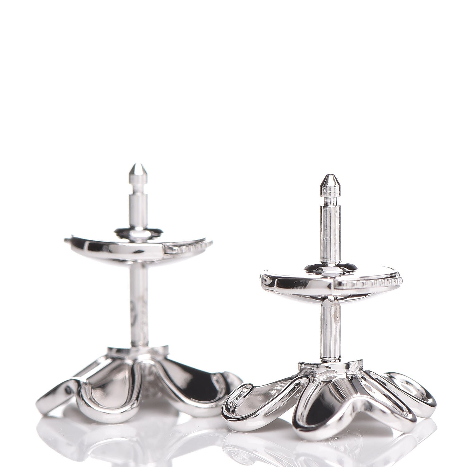Van Cleef & Arpels 18K White Gold Diamond Mini Frivole Earrings 3 of 5
